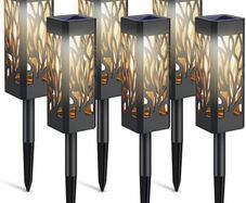 Solar Lights Outdoor, 6 Pack Garden Lights Solar Powered with Warm White LED Lights, Waterproof Solar Ornament Lights for Patio, Yard, Pathway