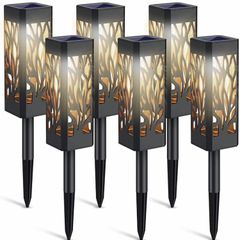 Solar Lights Outdoor, 6 Pack Garden Lights Solar Powered with Warm White LED Lights, Waterproof Solar Ornament Lights for Patio, Yard, Pathway