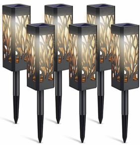 Solar Lights Outdoor, 6 Pack Garden Lights Solar Powered with Warm White LED Lights, Waterproof Solar Ornament Lights for Patio, Yard, Pathway