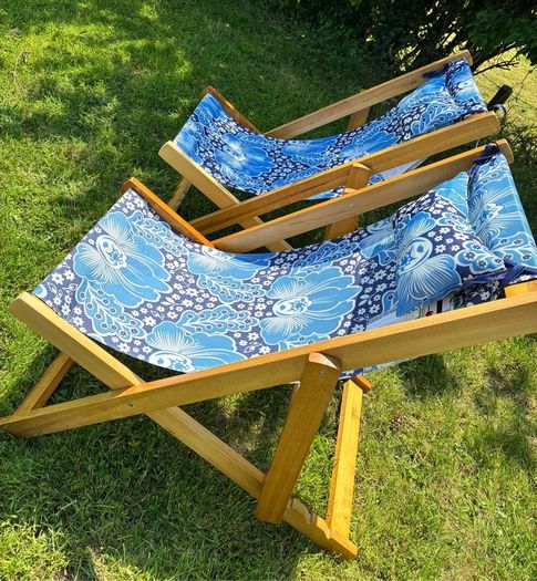 Paul Costelloe, designer deck chairs x2