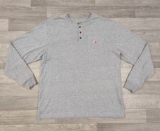 Carhartt Half Button Workwear Long Sleeve Shirt Mens L/XL