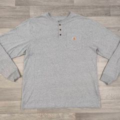 Carhartt Half Button Workwear Long Sleeve Shirt Mens L/XL