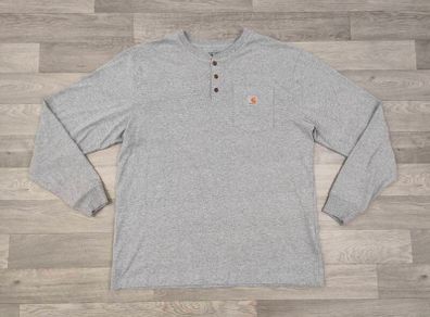 Carhartt Half Button Workwear Long Sleeve Shirt Mens L/XL