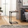 NEW SALE | C-Shaped Side Table, Bedside Table, Sofa Side Table, Coffee Table, with Metal Frame, Industrial, for Living Room, Bedroom, Rustic Brown and Black Image 6
