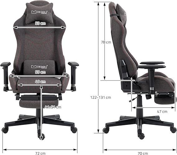 Gaming Chair,  Ergonomic Office Chair, Adjustable Swivel Chair, Racing Gamer Chair with Armrest, Headrest, Lumbar Cushion, Footrest, Desk Chair, Sports Seat, Executive Chair