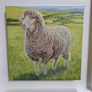 Original Oil Painting  - Curly Lamb in the Emerald Fields Image 2