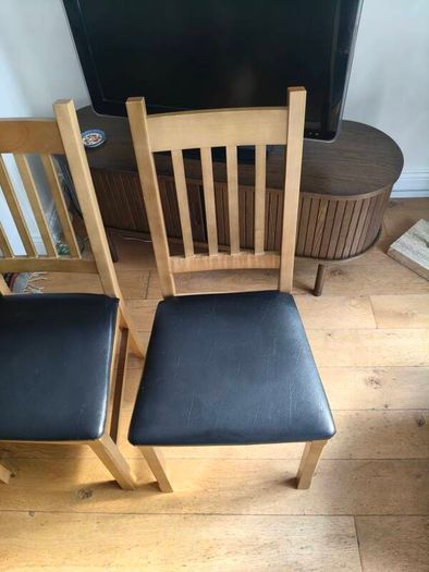 4 solid wood chairs