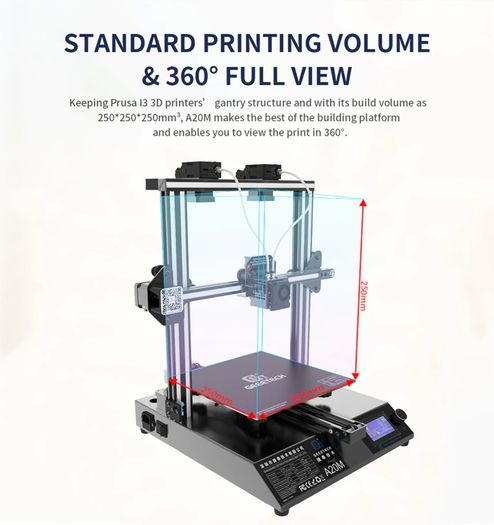 A20M 3d printer multi color Dual Extruder & Z axis, High Precision DIY Kit 3D printing machine, Filament Detector