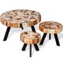 Three Piece Coffee Table Set Solid Reclaimed Wood Image 4