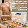New  230v 800W Food Warmer Display Cabinet 201 stainless steel 2 Tiers Hot Cabinet for Fast-food Restaurants, Breakfast Shop Image 2