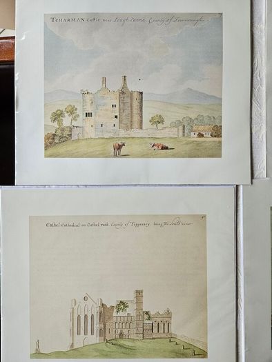 Beranger's Antique Buildings Of Ireland X 50 Prints. Each In A Sleeve With Clear Front. All In Mint Condition. See Photos For Same.