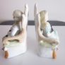 Vintage Pair  Bisque Porcelain Boy/Girl in Chair With Cat, German Image 3