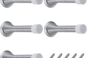 5 Pack 85 mm Spring Door Stop Metal Door Stoppers with Screws and Base Plate (FREE POSTAGE)