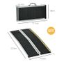 Wheelchair Ramp, 152L x 73Wcm, 272KG Capacity, Folding Aluminium Threshold Ramp with Non-Skid Surface, Transition Plates Above and Below for Home, Steps, Stairs, Curbs, Doorways Image 2