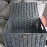 Grey Wicker type Picnic or Storage Basket for wedding items Image 5