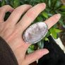 1 Stunning Purple Mica Stone  Lepidolite Meditation Reiki Crystal Dystopian Ring Size 8 Image 2
