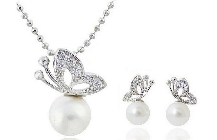 Butterfly Pendant & Earrings Set