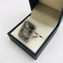 Brand New 18ct White Gold Mystic Topaz & Diamond Cocktail Ring Image 3
