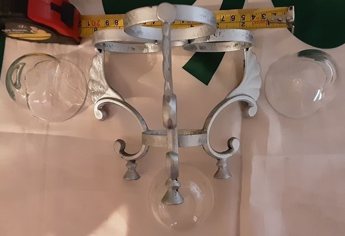 white metal glass holder