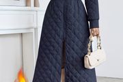 Brand New Women'S Elegant Quilted Long Coat