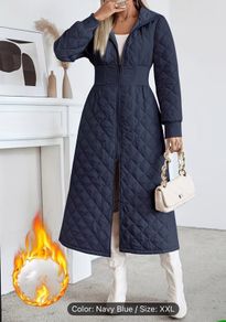 Brand New Women'S Elegant Quilted Long Coat
