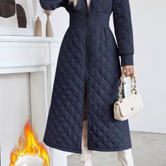 Brand New Women'S Elegant Quilted Long Coat