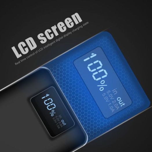 30000mah Portable Power Bank Dual USB LCD LED External Battery Charger For all Phone