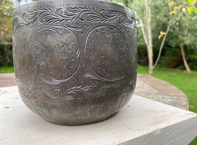 Edwardian/Victorian Pewter Style garden pot