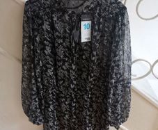 Black dress with silver leaf effect and glitter BNWT