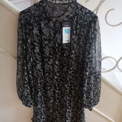 Black dress with silver leaf effect and glitter BNWT