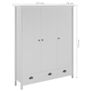 3-Door Wardrobe Hill Range White 127x50x170 cm Solid Pine Wood Image 8