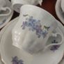 Lovely Vintage Walbrzych, Poland China 19 Piece Teaset for Six in a Beautiful Blue and Purple Floral Pattern Image 3