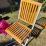 Teak garden table and chairs Image 2