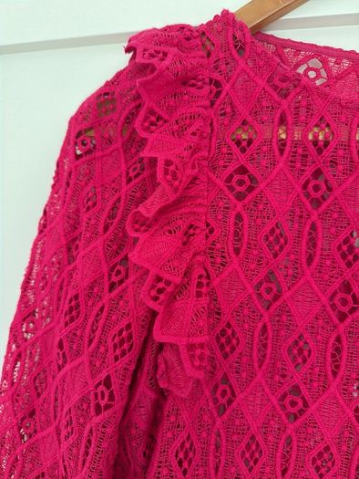 Sezane hot pink blouse
