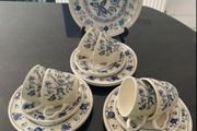 Fabulous vintage Blue onion Ironstone  19 piece tea set