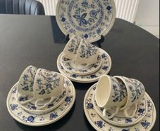 Fabulous vintage Blue onion Ironstone  19 piece tea set