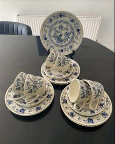 Fabulous vintage Blue onion Ironstone  19 piece tea set