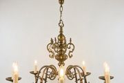 Exquisite Quality Antique Eight-Branch Flemish Brass Chandelier