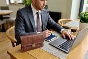Men's Italian Leather Adpel Leather Clutch Organiser Bag