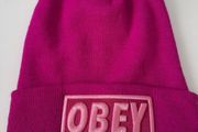 Pink 'Obey' Beanie