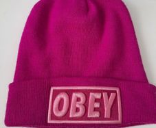 Pink 'Obey' Beanie