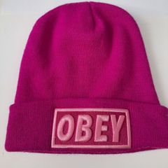 Pink 'Obey' Beanie