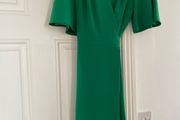 Label Flounce Green Dress
