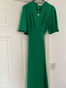 Label Flounce Green Dress