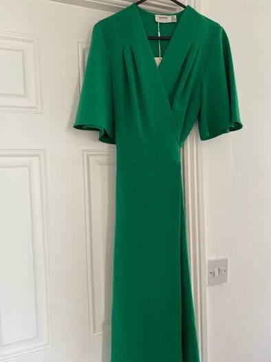 Label Flounce Green Dress