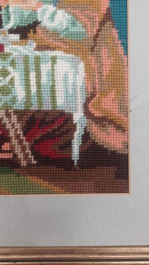Large framed wool tapestry of Last Supper after Leonardo da Vinci