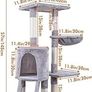 143cm Cat Scratch Posts Multi-Level Stable Cat Climbing Tower Cat Activity Trees with Ladder, Indoor Pet Activity Furniture Play House for Kitty Kitten Image 6