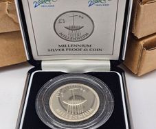 Ireland 2000 Silver Proof 1 Pound Millennium Coin in Original Holder with COA