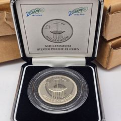 Ireland 2000 Silver Proof 1 Pound Millennium Coin in Original Holder with COA