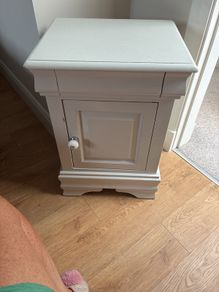 Painted  grey bedside lockers